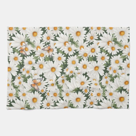 Aquarellsäulen und Monarchschmetterlinge Geschirrtuch (Horizontal)