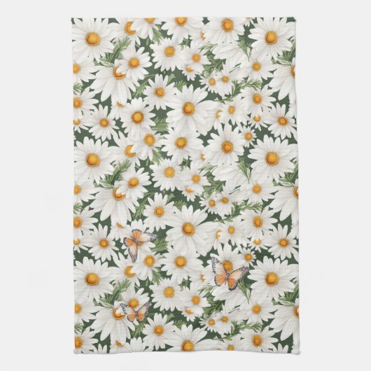 Aquarellsäulen und Monarchschmetterlinge Geschirrtuch (Vertikal)