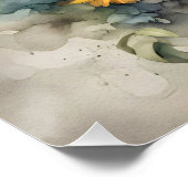 Aquarellschädel mit Wildblumen Poster (Ecke)