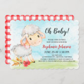 Aquarellschaf-Babydusche Einladung (Vorne/Hinten)