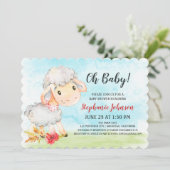 Aquarellschaf-Babydusche Einladung (Stehend Vorderseite)