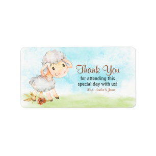 Aquarellschaf - Danke Adressaufkleber