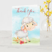 Aquarellschaf - Danke Karte (Gelbe Blume)