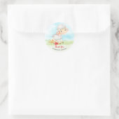 Aquarellschaf - Danke Runder Aufkleber (Tasche)