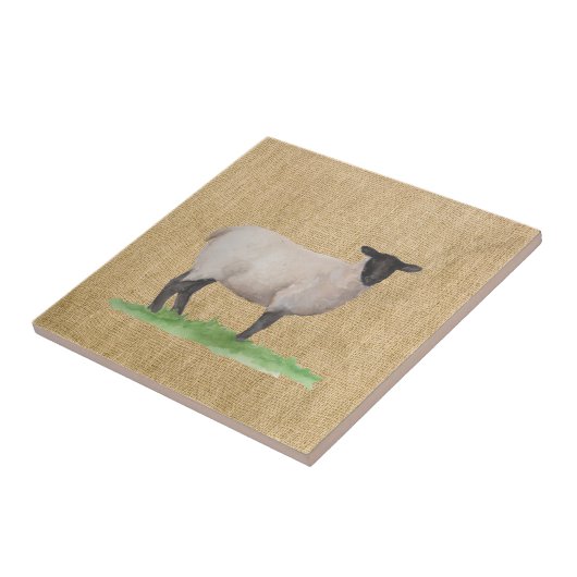 Aquarellschaf Fliese (Seite)