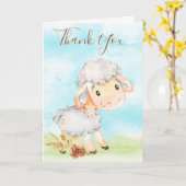 Aquarellschaf Karte (Gelbe Blume)