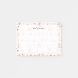 Aquarellschaf & Pinguin-Süßigkeiten | Rosa Post-it Klebezettel