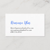 Aquarellschepherd Blue Modern Dog Illustration Visitenkarte (Rückseite)