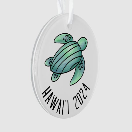 Aquarellschildkröte Hawaii Ornament (Vorderseite)