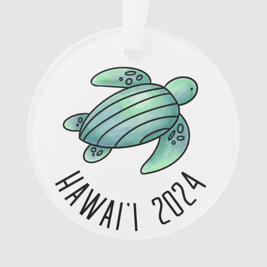 Aquarellschildkröte Hawaii Ornament (Vorderseite)