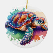 Aquarellschildkröte Keramik Ornament (Vorne)