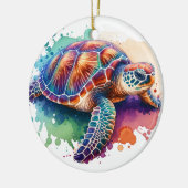 Aquarellschildkröte Keramik Ornament (Links)