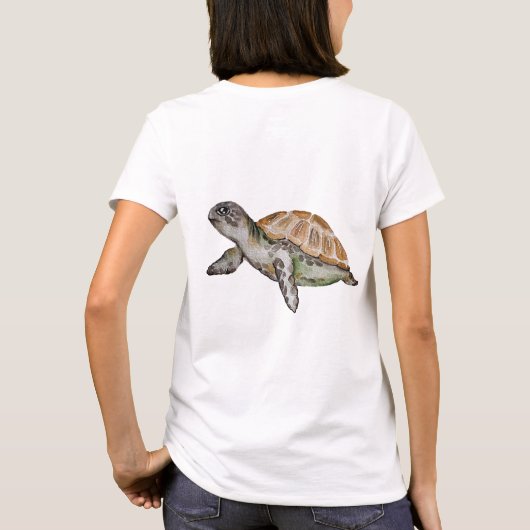 Aquarellschildkröte T-Shirt (Rückseite)