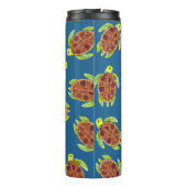 Aquarellschildkröten Illustration & Ocean Blue Thermosbecher (Rückseite)