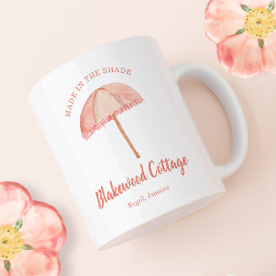 Aquarellschirm Tropischer Urlaub Strandhaus Kaffeetasse