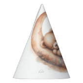 Aquarellschläfer Beiger Brauner Bär auf dem Mond Partyhütchen (Links)