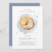 Aquarellschläfer Es ist eine Kinderdusche Einladung (Vorne/Hinten)