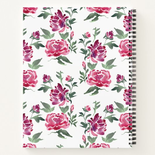 Aquarellschlange und Personalisiertes Blumenblatt Notizblock (Rückseite)