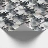 Aquarellschlösser Umschlagpapier - schwarz-weiß Geschenkpapier (Ecke)