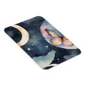 Aquarellschmetterling im Nachthimmel Magnet (Rechte Seite)