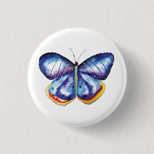 Aquarellschmetterling Runder Abzeichen Button