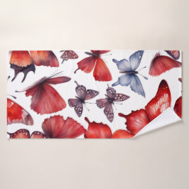 Aquarellschmetterlinge Badhandtuch Set