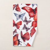 Aquarellschmetterlinge Badhandtuch Set (Handtuch)