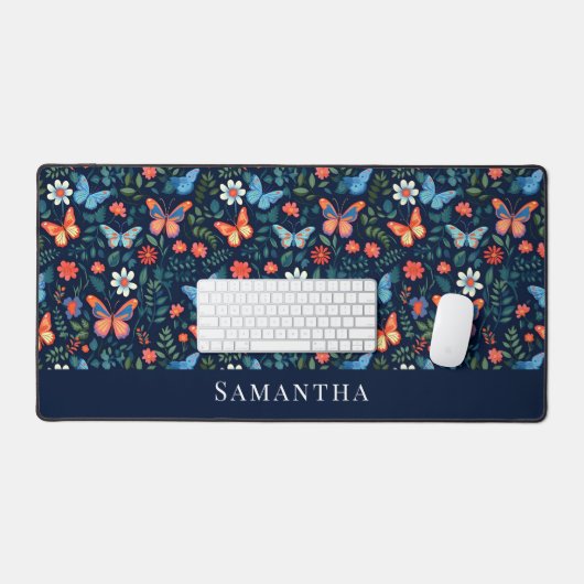 Aquarellschmetterlinge blühend modern schreibtischunterlage (Tastatur & Maus)