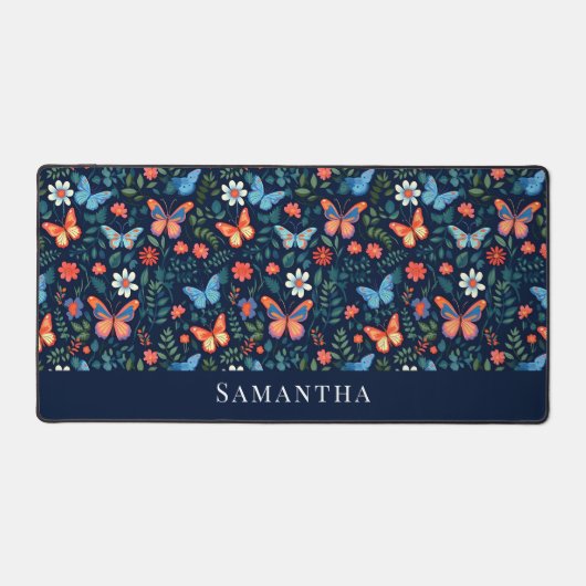 Aquarellschmetterlinge blühend modern schreibtischunterlage (Vorderseite)