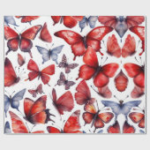 Aquarellschmetterlinge Geschenkpapier (Flach)