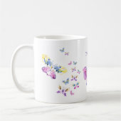 Aquarellschmetterlinge Kunst mit Ihrem Namen Kaffeetasse (Links)