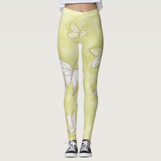 Aquarellschmetterlinge Leggings (Vorderseite)