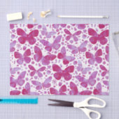 Aquarellschmetterlingsmuster Pink Seidenpapier (Handwerk)