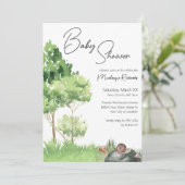 AquarellSchnecke im Park Baby Dusche Einladung (Stehend Vorderseite)