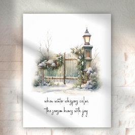 Aquarellschnee Nordic Winter Scene Holiday Poster