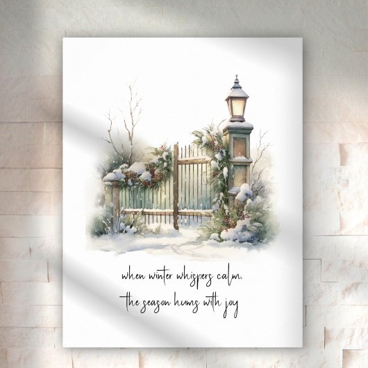 Aquarellschnee Nordic Winter Scene Holiday Poster