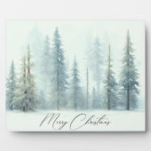 Aquarellschneebäume Weihnachten Fotoplatte (Vorderseite)