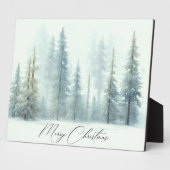 Aquarellschneebäume Weihnachten Fotoplatte (Seite)