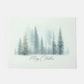 Aquarellschneebäume Weihnachten Fußmatte (Vorderseite)