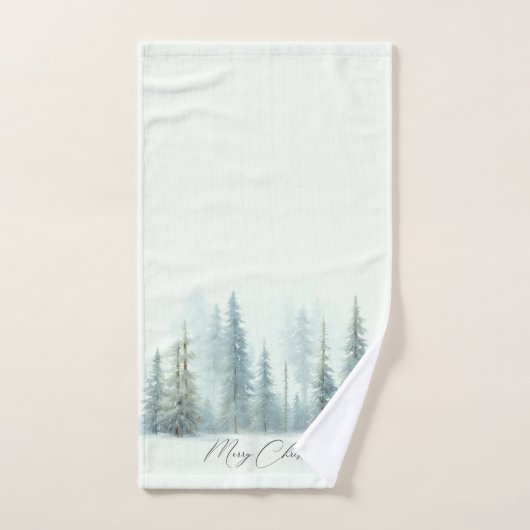 Aquarellschneebäume Weihnachten Handtuch (Handtuch)
