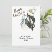 Aquarellschneedecke & Snowman Weihnachtskarte Einladung (Stehend Vorderseite)