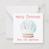 Aquarellschneedecke Weihnachtsgeschenke Mitteilungskarte (Vorderseite)