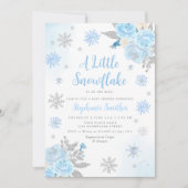 Aquarellschneeflake Winterboy Babydusche Einladung (Vorderseite)