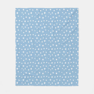Aquarellschneeflocken Blaues Muster Fleecedecke