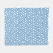 Aquarellschneeflocken Blaues Muster Fleecedecke (Vorderseite (Horizontal))