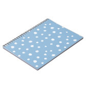 Aquarellschneeflocken Blaues Muster Notizblock (Linke Seite)