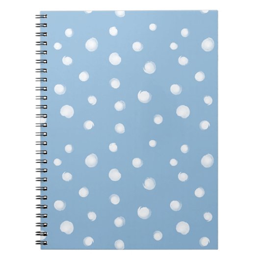 Aquarellschneeflocken Blaues Muster Notizblock (Vorderseite)