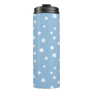 Aquarellschneeflocken Blaues Muster Thermosbecher