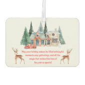 Aquarellschneehaus Weihnachten Autolufterfrischer (Rückseite)