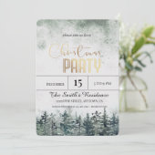 Aquarellschneewald Weihnachten Einladung (Stehend Vorderseite)